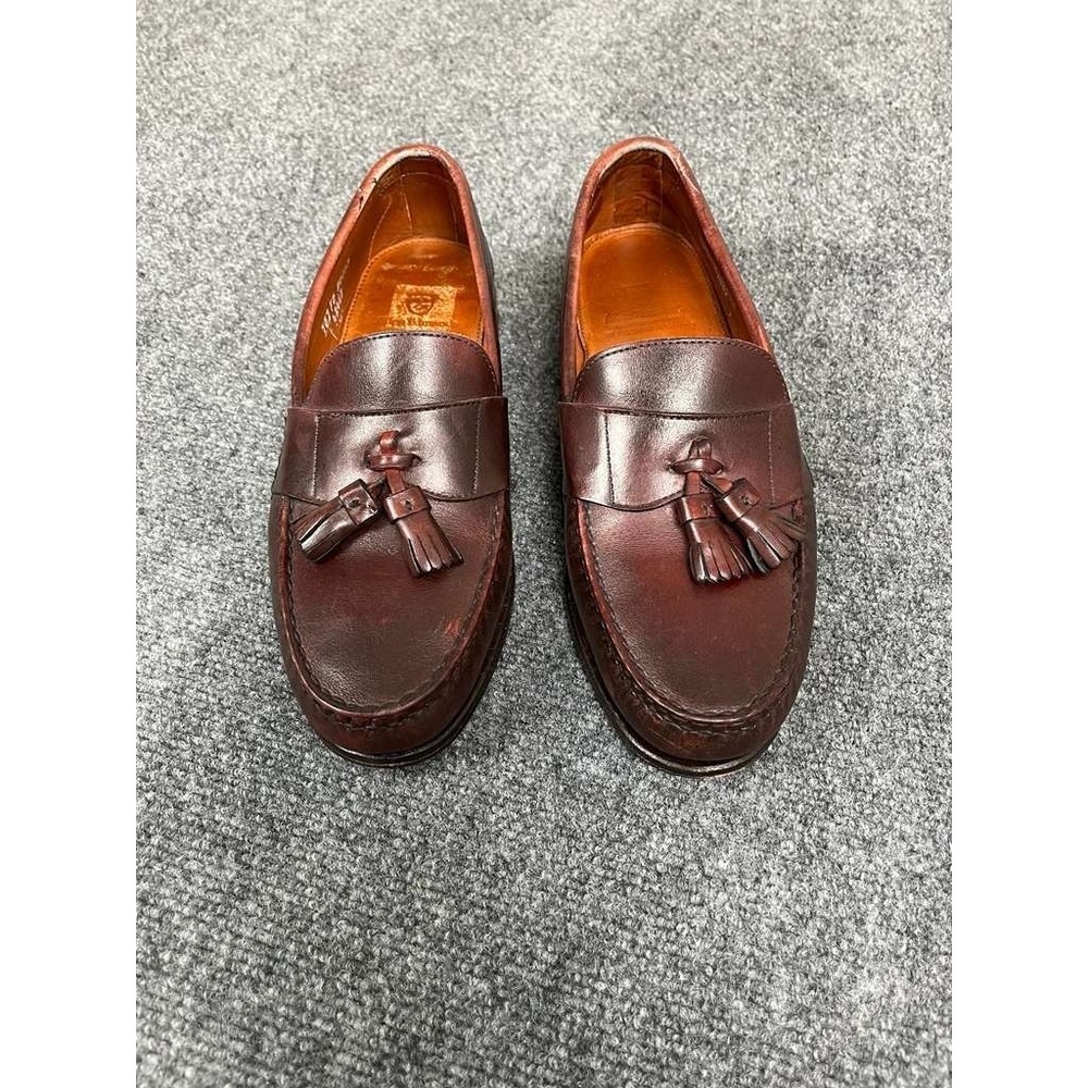 Allen Edmonds Schreier Sz 10D Burgundy Leather Loafers Tasels Slip On Shoes